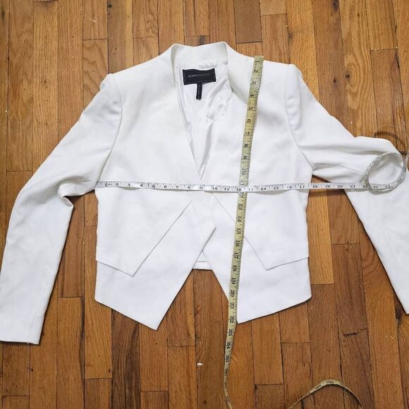 BCBGMAXAZRIA Off White Layered Open Blazer Jacket Size Small - Picture 5 of 8